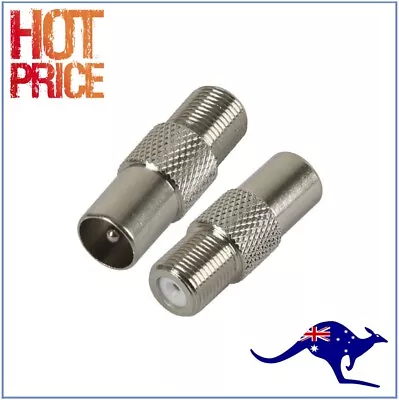 F Type Female To PAL Male Socket Coaxial Cable Adapter Foxtel Approved F10437 • $3.45