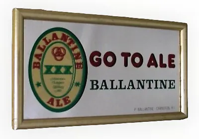 P Ballantine Go To Ale XXX Beer Bar Mirror Vintage Cranston Rhode Island 16X10 • $42