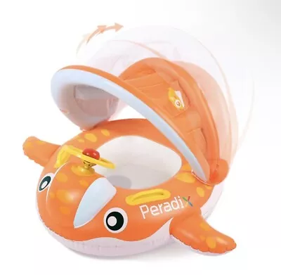 Peradix Baby Swimming Pool Float Inflatable With Canopy • £11.98