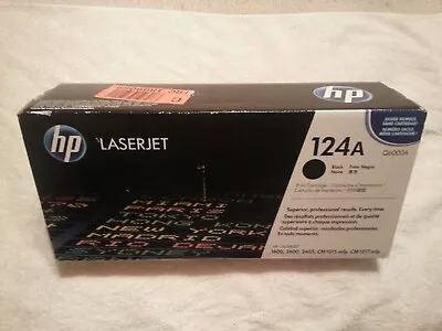 Genuine HP 124A Q6000A Black Toner Cartridge Factory Sealed Retail Box READ INFO • $39.95