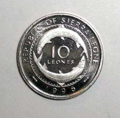 1996 Sierra Leone 10 Leones Animal Fish Coin • $1.13