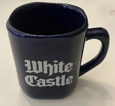 Vintage White Castle Mug Cup 1995 Square Cobalt Blue White Lettering Coffee Mug • $9.90