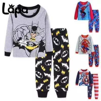 Baby Boys Superhero Outfits Iron Man Spider Man Sleepwear Kids Casual Clothes • £7.89