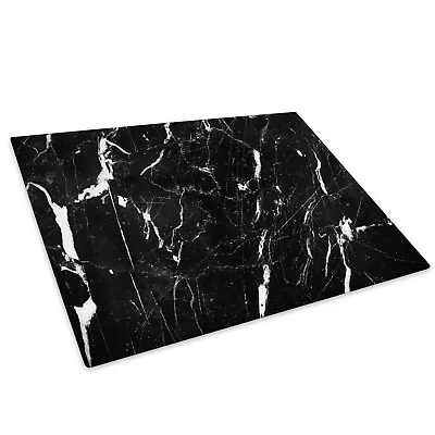 Black White Marble Glass Chopping Board Kitchen Worktop Saver • £15.99