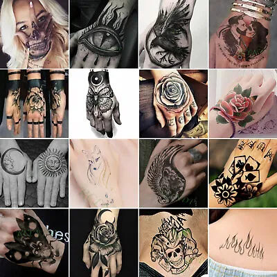 £2.89 • Buy Tattoo Temporary Animals Flowers Skull Rose Sun Eye Owl Bird & More Body Hand