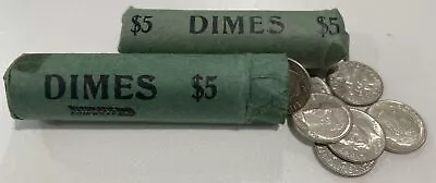 Two Rolls Of 90% Silver Roosevelt Dimes $10 Face 100 Coins • $180