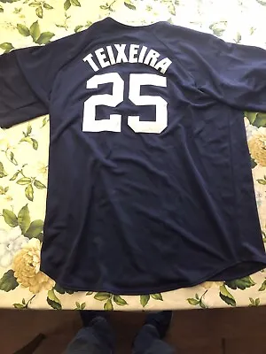 Mark Teixeira Majestic Blue Yankees Jersey #25 Size X Large NWT • $30