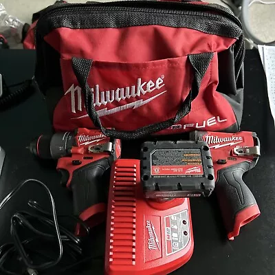 Milwaukee M12 FUEL 2-Tool Combo Kit — 1/2in. Drill Driver 1/4in. Hex Impact • $170