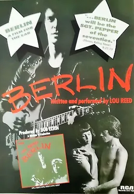 £4.50 • Buy Lou Reed Promo Poster - Berlin Album 1973 Velvet Underground Reprinted Edition