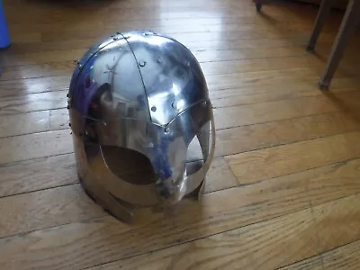 Helmet Viking Medieval Chainmail Steel Norman Knight Armor Vendel • $76