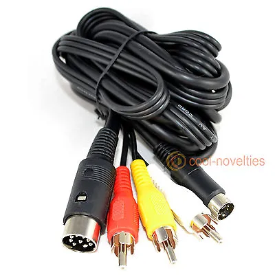 Commodore C64 / C128 S-video / Composite Rca & Audio Tv Cable / Lead • £12.99