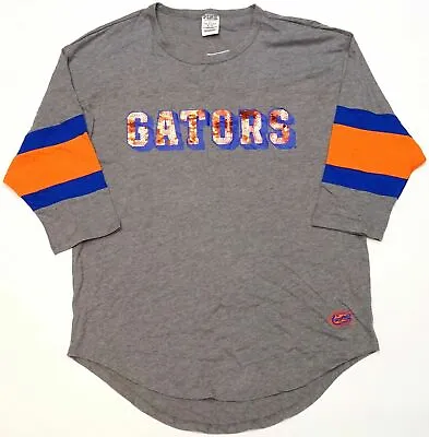 New Victoria's Secret PINK University Of Florida UF Gators Raglan Bling T-Shirt • $13.72