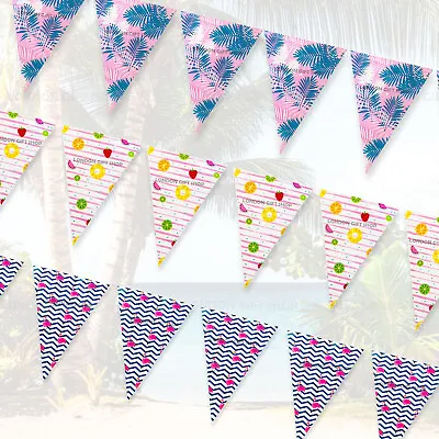 Fun Party Bunting Birthday Outdoor Garden Bride Baby Summer Floral  15 Flags • £3.79