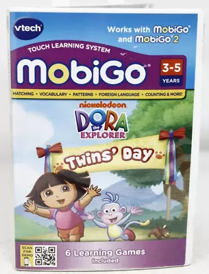 VTech Mobigo 2 Touch Learning System Video Game Dora The Explorer Twins Day • $9.95