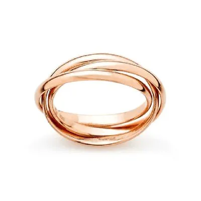 Plain Rose Gold Finish Triple Band Shape Unisex Dress Ring + Box + Gift Bag • £8.99