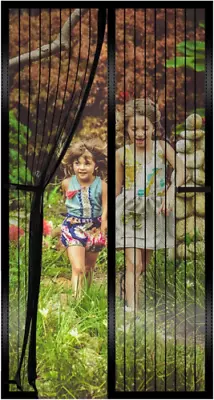 Magnetic Fly Screen Door Heavy Duty Bug Mesh Curtain With 90*210cm Black  • £16.90