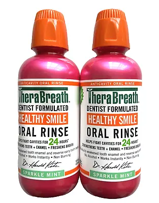 $23.95 • Buy Lot 2 - TheraBreath Healthy Smile Anticavity Oral Mouth Rinse Sparkle Mint 16 Oz