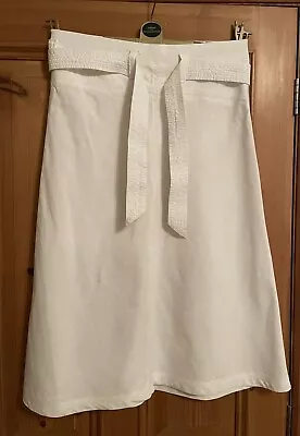 M&S A Line White Tie Front Skirt • £4.50