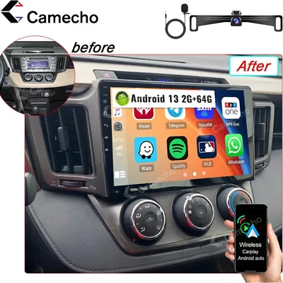 64G For Toyota RAV4 2013-2018 Carplay 10.1  Car Stereo Radio Android 13 GPS Navi • $149.99