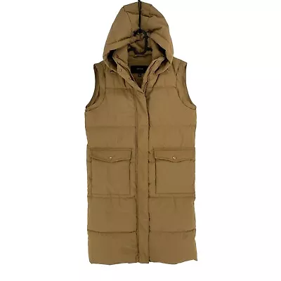 VERO MODA Brown Padded Hooded Waistcoat Gilet Size S • $36.67