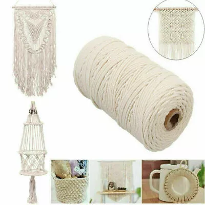 3/4/5/6mm Macrame Rope Natural Beige Cotton Twisted Cord Artisan Hand Craft AUS • $17.20