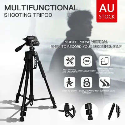 Professional Camera Tripod Stand Mount Remote + Phone Holder For IPhone AU STOCK • $12.03