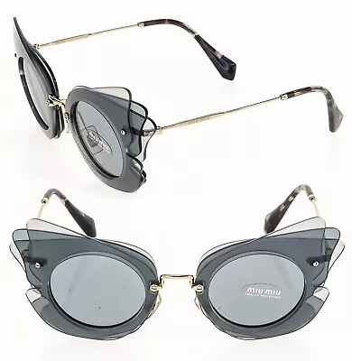 MIU MIU Overlapping Game Fashion 02S Gray Butterfly Sunglasses MU02SS Authentic • $151.20