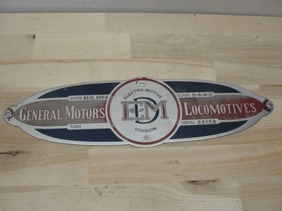 $700 • Buy 1956 General Motors Electro-motive Locomotive Builders Plate 22138 Class 0-4-4-0