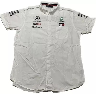 MERCEDES AMG PETRONAS F1 TEAM ISSUE POLO SHIRT TOMMY HILFIGER MENS Size XL • $48.88