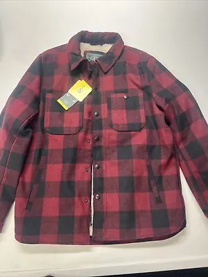 GH Bass Mens Fleece Lined Shirt Jacket Poly Wool Fleece Buffalo Wool S SMALL • $34.95