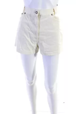 Versace Sport Womens High Rise Casual Shorts White Cotton Size EUR 44 • $68.33