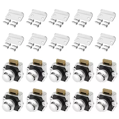 10 Push Button Latch Knob Catch Lock For RV Drawer Cupboard Door Caravan Cabinet • $26.98