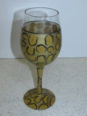 NEW & Unused LOLITA Hand Painted Collectable Love My Wine Glass LEOPARD • £12