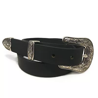 New Unisex Handmade Genuine Solid Buffalo Leather 1  Western Belt • $27.95