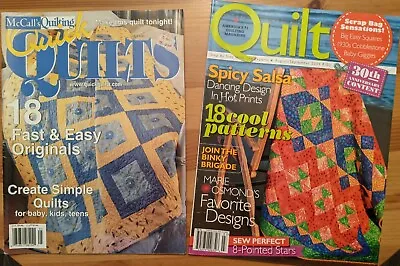 $11.95 • Buy  Quilt Magazines 30th Anniversary 2009 & McCall's Quick Quilting 2003