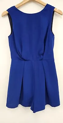 Topshop Lace Back Playsuit Size 6 Blue/Black  • £12