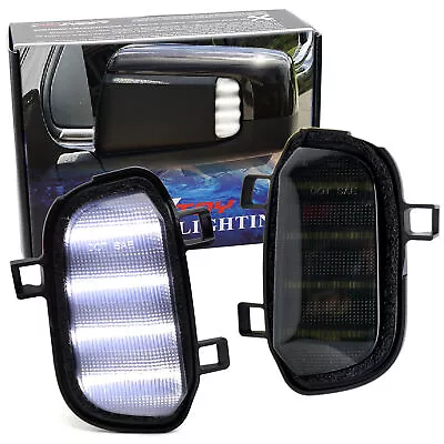 Smoked Lens Quad-Row Full LED Side Mirror Puddle Lights For 19+ Silverado Sierra • $41.39