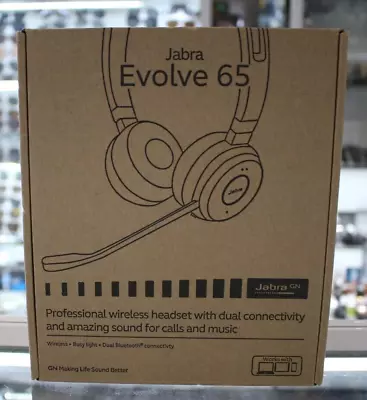 Jabra Evolve 65 SE UC Stereo Bluetooth Headset With USB-A Link 380a • $255