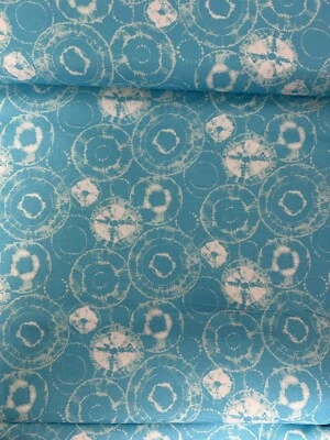 5 Metres Blue Mandala 70s Floral Printed 100% Cotton Craft Fabric • £20