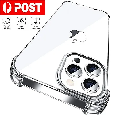 $7.99 • Buy Clear Shockproof Bumper Case Cover For IPhone 15 14 13 12 11 Pro Max XS XR Plus