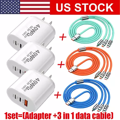 3 In 1 Fast USB Charging Cable Universal Multi Function Cell Phone Charger Cord • $6.72