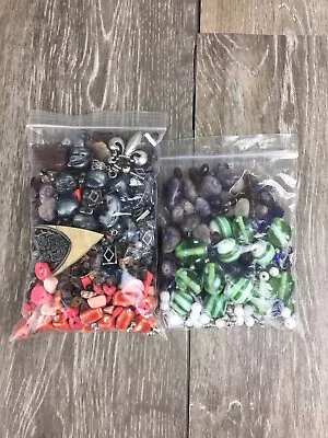 Bead Lot Mixed 1 Pound Jewelry Making Crafting Glass Plastic Stone Synthetic • $12.99