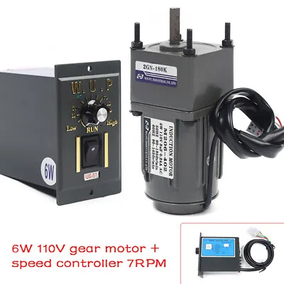 AC 6W 7.5RPM Speed Controller Electric Gear Motor With Gearbox High Torque 110V • $51.30