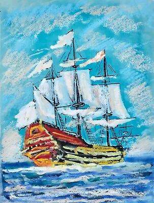 Armel De Wismes - Painting Original - Gouache - Galleon IN Sea 3 • £140.87