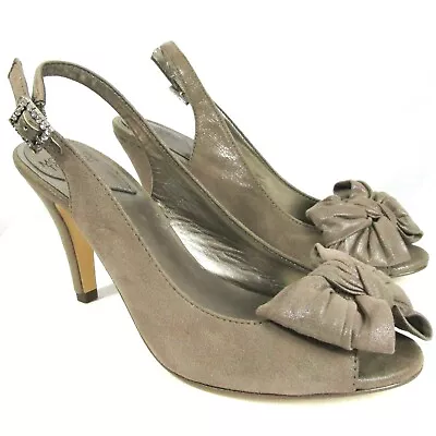 £38.28 • Buy New Womens Mootsies Tootsies Bettebruce Taupe Slingback Open Toe Heels Shoes 7.5