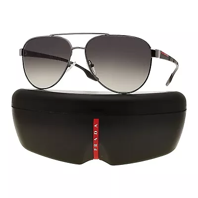 Prada Sport Aviator Sunglasses SPS 54TS 5AV-3M1 Linea Rossa Gunmetal Gradient • $116.96