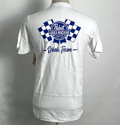 Loser Machine X Pabst Blue Ribbon Men's T-Shirt Drink Team White Size M NWT • $16.14