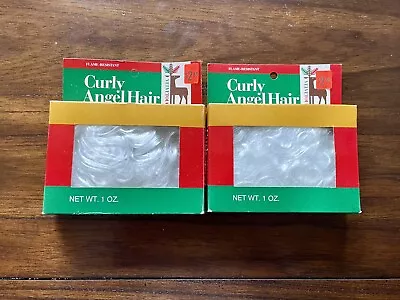 Vintage Curly Angel Hair Spun Glass 1oz Box Christmas Holiday Decor Lot Of 2 • $40.99