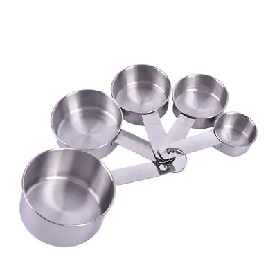 Stainless Steel Measuring Cups And Spoons Set Kitchen Baking Gadget ToolsB#^~ • £7.71