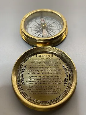 Vintage Brass Nautical Pocket Compass W/ Leather Case • $22